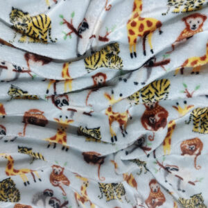 Mongolian Fleece PTD - Animals Blue