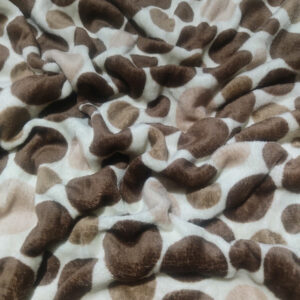Mongolian Fleece PTD - Dots White Brown