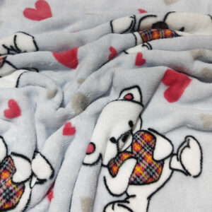 Mongolian Fleece PTD - Teddies Light Blue