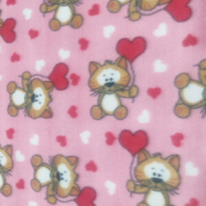 Polar Fleece PTD - Cat Heart Pink