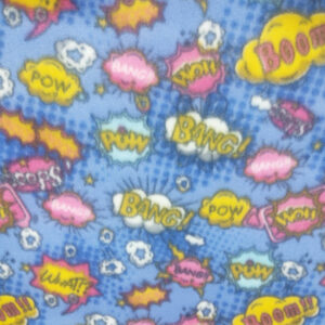 Polar Fleece PTD - Comic Words Blue