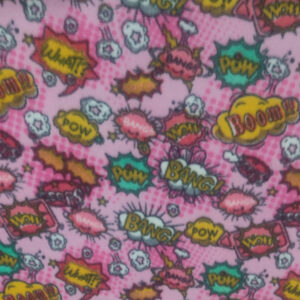 Polar Fleece PTD - Comic Words Pink