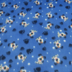 Polar Fleece PTD - Dogs Paws Blue