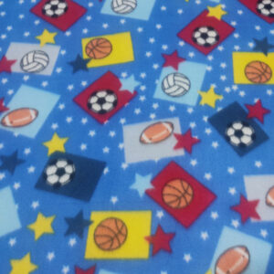 Polar Fleece PTD - Sport Balls Stars Blue
