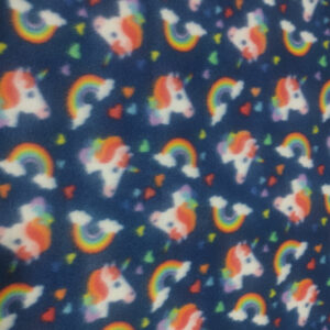 Polar Fleece PTD - Unicorn Rainbow Dark Blue