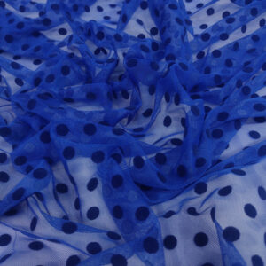 Tulle Flock Dots - Blue