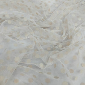 Tulle Flock Dots - Cream