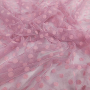 Tulle Flock Dots - Light Pink