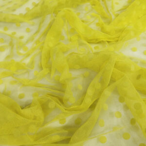 Tulle Flock Dots - Yellow