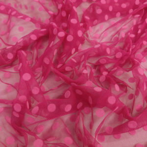 Tulle Flock Dots - Pink