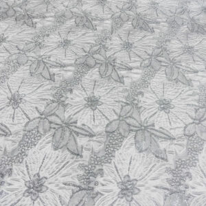 Brocade Foil Big Flowers - Silver - Image 2