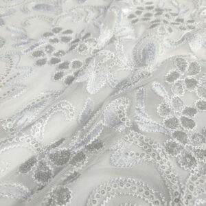 BD Glitter Seq+Corded Flower EMB Edge 140cm